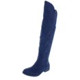 thumbnail image 1 of Style & Co. Womens Hadleyy Faux Suede Over-The-Knee Boots Navy 5 Medium (B,M), 1 of 2