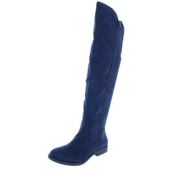 Style & Co. Womens Hadleyy Faux Suede Over-The-Knee Boots Navy 5 Medium (B,M)