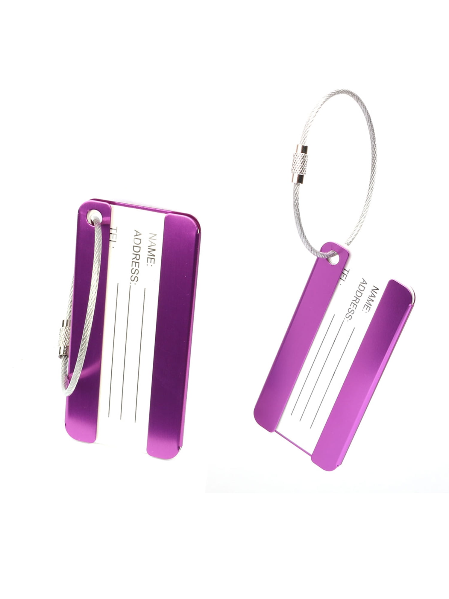 Unique Bargains Metal Luggage Tags Suitcase Travel Bag Name Message