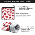 thumbnail image 7 of Valentine's Day Heart Pattern Kitchen Oven Mitt and Pot Holder Sets 4 Pcs for Baking, Cooking and Grilling, Heat Resistant Up To 392 °F, 7 of 7