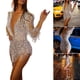 thumbnail image 2 of Vestido de lentejuelas de borla con estilo femenino de mujer elegante esquí esquí Gafas de esquí, 2 of 4