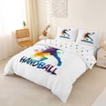 thumbnail image 2 of Homewish Watercolor Ball Player Duvet Cover Queen,Handball Print Queen Bedding,White,Polkadot Reversible,3pcs,1 Duvet Cover and 2 Pillowcases, 2 of 6