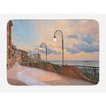 thumbnail image 1 of Italian Bath Mat, Dawn at Ortona Abruzzo Italy Terrace View on the Adriatic Sea Print, Non-Slip Plush Mat Bathroom Kitchen Laundry Room Decor, 29.5 X 17.5 Inches, Pale Caramel and White, Ambesonne, 1 of 2