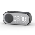 thumbnail image 1 of Cateissary Escritorio Reloj despertador digital Recargable Superficie de espejo Altavoz compatible con Bluetooth Altavoz multifuncional inalámbrico Decoración del hogar Negro Cateissary HA011281-01B, 1 of 6