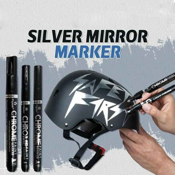 EQWLJWE Silver Liquid Chrome Mirror Markers Oilbased Permanent Art