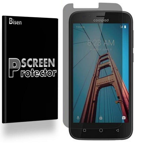 Coolpad Defiant [BISEN] Privacy Anti-Spy Screen Protector, Anti-Scratch, Anti-Shock, Anti-Bubble