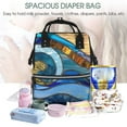thumbnail image 5 of Honeii Stained Glass Ocean Wave Pattern Mummy Diaper Bag Backpack Durable Maternity Baby Nappy Casual Shoulder Bags Travel Hiking Outdoor Pack, 5 of 6