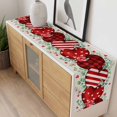 thumbnail image 4 of Valentine's Day Table Runner 48 Inches Long Farmhouse Dress Scarves, Red Strip Plaid Love Eucalyptus Beige Burlap Dining Tablerunner for Coffee Table/Kitchen Island/Party Décor, 13" x 48", 4 of 8