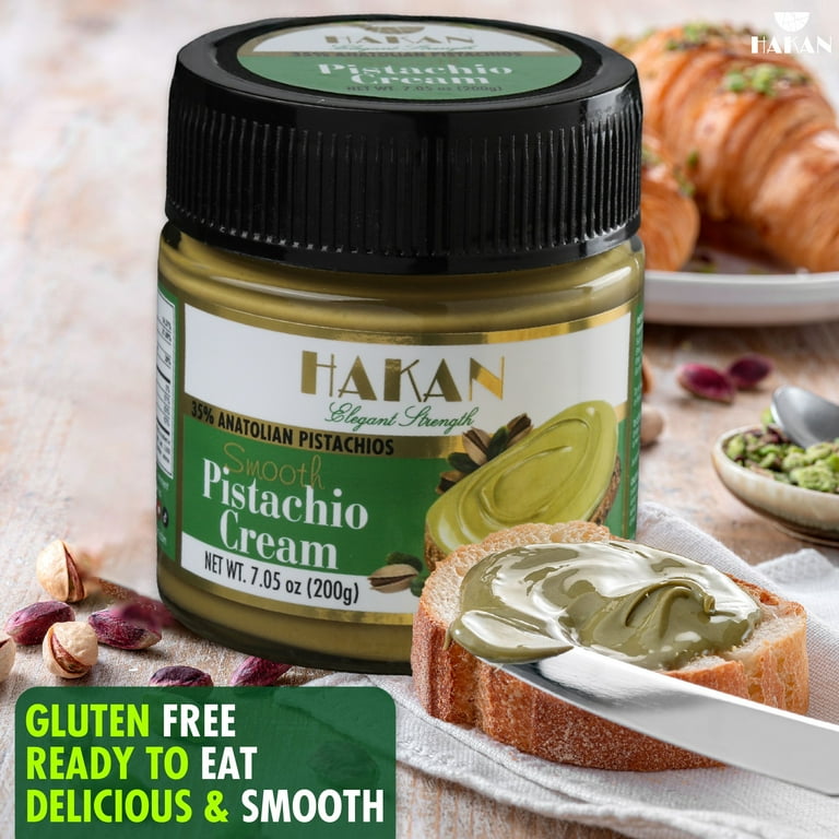 HAKAN Pistachio Cream, 7.05 oz, 35% Anatolia-Grown Pistachios