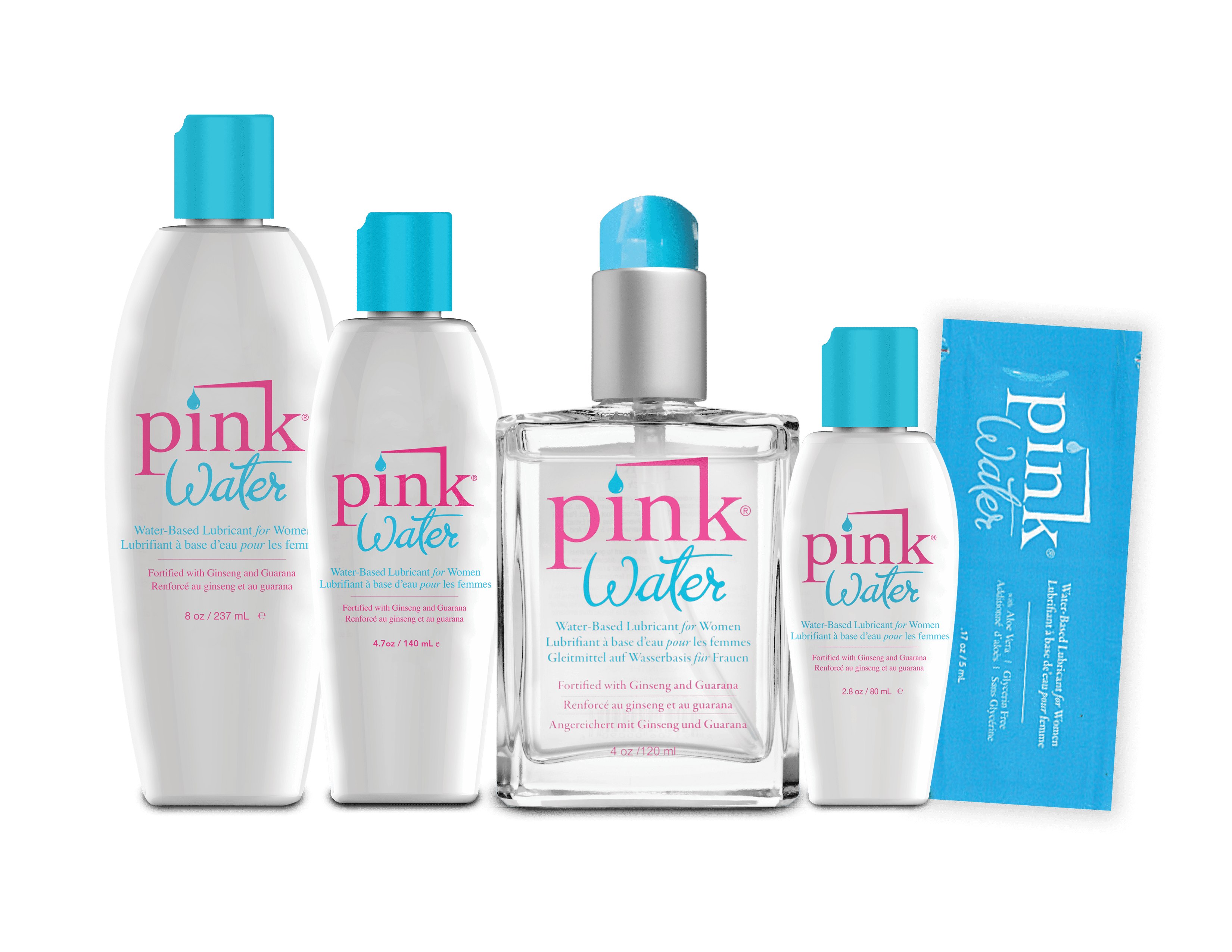 PINK Water Lube - Water Based Liquid Personal Lubricant for Women - 8oz / 237 ml Bottle