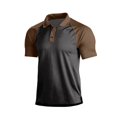 thumbnail image 2 of Fabrcox Men Polo Shirts Short Sleeve Raglan Collared Golf Shirts for Men Color Block Regular Fit Casual Gym Mens Athletic Shirt Brown XXXL, 2 of 7