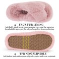 thumbnail image 2 of Women's Open Toe Cross Band Indoor Outdoor Non-Slip House Shoes, Faux Fur Fashion Cute Soft Fluffy Bedroom Slippers/Pink, 2 of 8