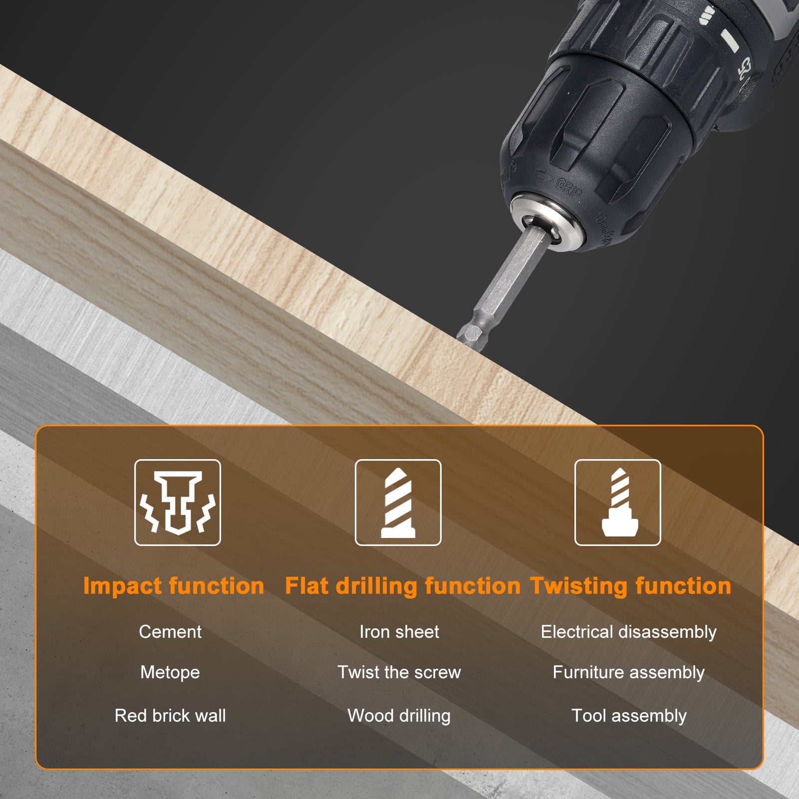 And Cordless Drill Sets Electric Drill 25+1  Setting For Home Reconstruction, DIY Handicrafts, Woodworking, Landscaping Work, Car Maintenance 2PCS 16.8V 1500mah Battery, UK