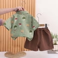 thumbnail image 5 of Afuyipoi Boys 2PC Summer Outfit Sets (0-6 Years), Active Play & Indoor Casual Wear Moisture-Wicking Summer Wear Toddler Photo & Outing Outfit Summer Print Shirt & Pocket Shorts Set Green 2T, 5 of 9