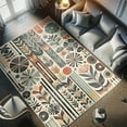 thumbnail image 4 of Ambesonne Bohemian Decorative Rug Carpet, Retro Mid Century Abstract, 5' 1" X 7' 5", Dark Orange and Reseda Green, 4 of 5