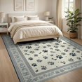thumbnail image 3 of ODIKA 8'x10' Washable Area Rug Pet Paw Print With Interlocking Bone Motifs Contemporary Design for Dining Room, Large Office, Lounge, Non-Slip Chair-Friendly Mat, 3 of 7