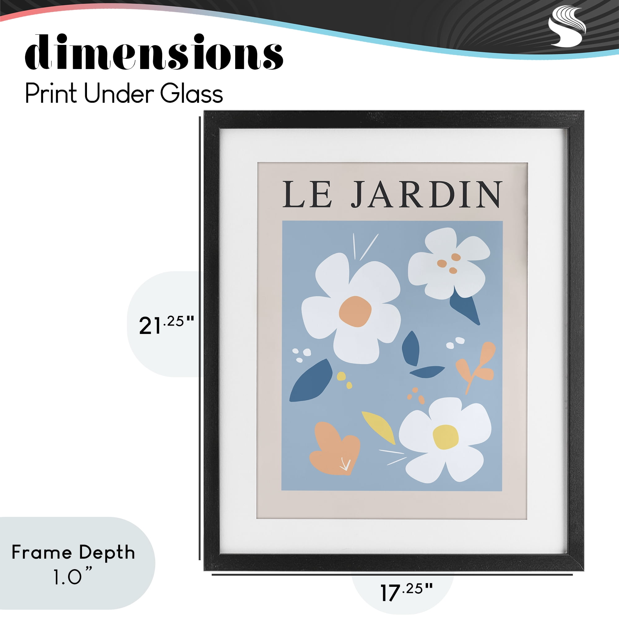 Stupell Industries Bouncing Floral Le Jardin Black Framed Print Under Glass, design by Anna Quach
