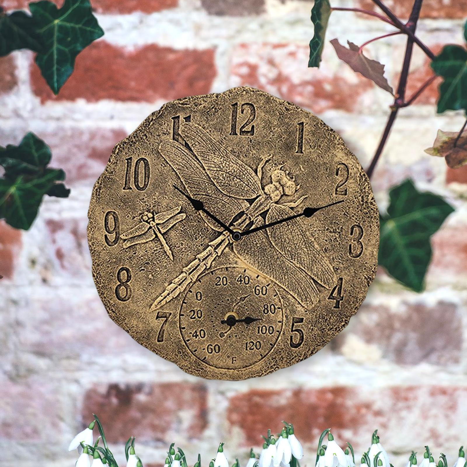 30.5cm Wall Clock Waterproof Indoor Outdoor with Temperature Display