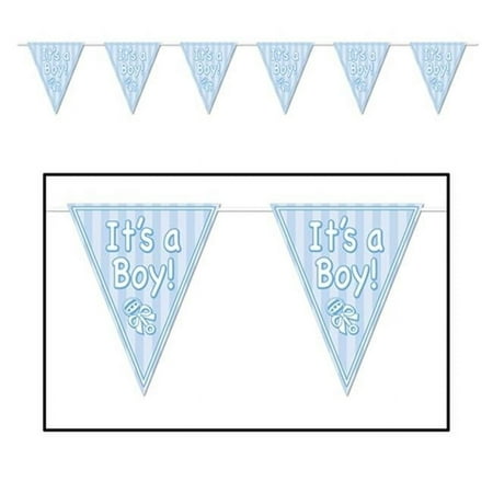 Beistle 57448 Its A Boy Pennant Banner Pack of 12