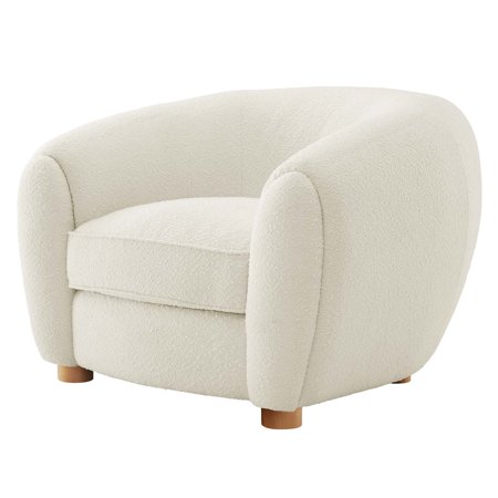 Armchair Accent Chair, Ivory White, Fabric, Modern Contemporary French Country, Living Lounge Cafe Room Hotel Lobby Hospitality