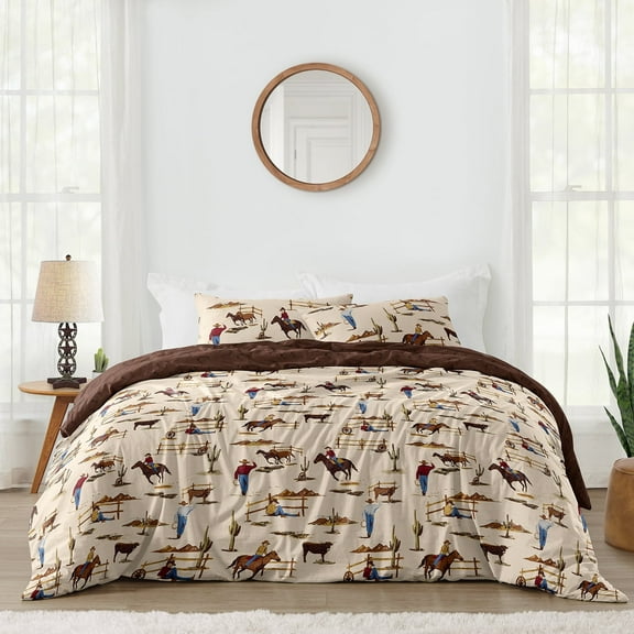 Sweet Jojo Designs Wild West Cowboy Multicolor Full/Queen Bed Comforter 3 Piece Bedding Set - 3 Piece