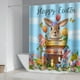 thumbnail image 4 of Cortina de ducha de Pascua, cortina de ducha de Pascua para baño, cortina de baño de tela impermeable con ganchos para decoración del hogar., 4 of 6