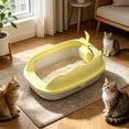 thumbnail image 5 of Cat Litter Pan With Side Hanging Litter Scoop, Semi-Closed Spill Resistant Kitten Toilet for Small Indoor Household Cats, 5 of 6