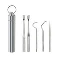 thumbnail image 1 of Palillo de dientes Inteprter de acero inoxidable 304 para acampar senderismo limpieza de dientes desmontable, 1 of 6