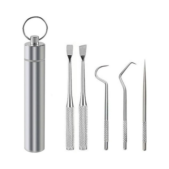 Naiovety Palillo de Limpieza de de viaje Selección Barbacoa Fruta Tenedor Reutilizable Lavable Multifuncional Flosser Type3 NO3