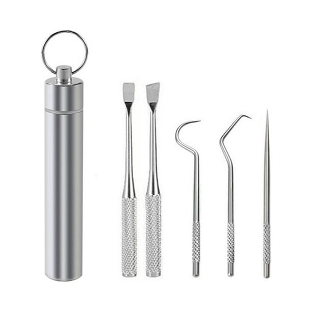 Palillo de dientes de acero inoxidable 304 Advancent 5PCS selección de limpieza de dientes tenedor de fruta desmontable