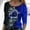 Blue, variant on Ichuanyi Fall Tops for Women 2022 Fashion Women Casual Printing Round Neck Long Sleeve Loose T-Shirt Autumn Blouse Pullover Tops