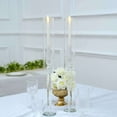 thumbnail image 4 of Efavormart 2 Pack | 22" Tall Clear Crystal Glass Hurricane Taper Candle Holders With Cylinder Chimney Tubes, 4 of 11