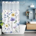 thumbnail image 6 of Spring Watercolor No Hooks Shower Curtain with Snap-in Liner Wildflower Multicolor Flowers Leaf Shower Curtains for Bathroom, Waterproof, Easy Install, Washable 36"x72", 6 of 9