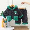 thumbnail image 3 of Owordtank Newborn Girl Clothes Baby Boys Sweatsuit Cute Hooded Fleece Pullover and Pants Outfits Set Winter Clothes 2 Piece, 3 of 3