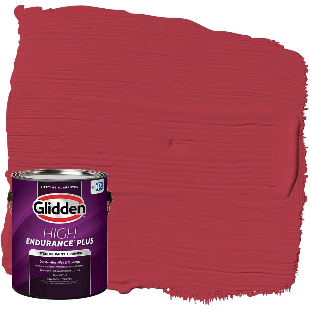 Glidden HEP Interior Paint and Primer, Red Rose Bouquet / Red, 1 Gallon