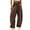 Coffee, variant on Women's Barrel High Waisted Sweatpants Wide Leg Drawstring Athletic Baggy Pants with Pockets