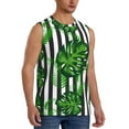thumbnail image 2 of Bixox Men's Palm Greenery Printed Shirt Sleeveless Fitness Tank Top-Medium, 2 of 7