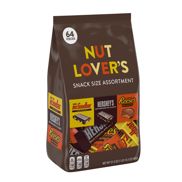 Hershey's, Nut Lover's Snack Size Assortment Chocolate, 31.5 Oz