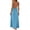 Blue, variant on Women's Adjustable Spaghetti Strap Backless Maxi Dress, Loose Fit Solid Color Beach Sundress, Casual Summer Long Dress for Vacation & Daily Wear(Blue/S)