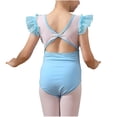 thumbnail image 3 of RXIRUCGD 2025 Vêtements d'Été pour Enfants Combinaison de Danse à Manches Courtes et Col Rond en Maille pour Filles, 3 of 3