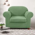 thumbnail image 2 of CHUN YI Stretch 2-Piece Checks Sofa Cover with Cushion Cover Slipcover, 2 of 6