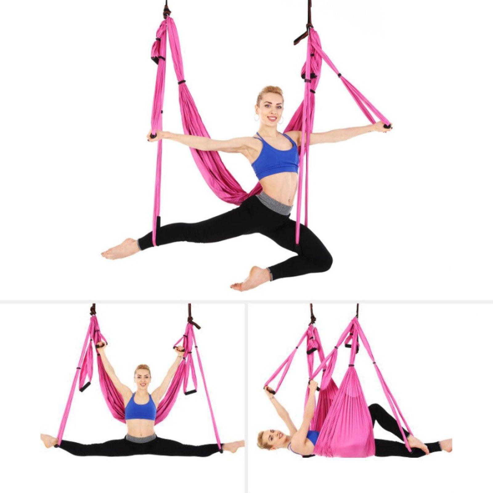 ROYAL WIND Aerial Yoga Swing Set Yoga Hammock Sling Kit Wide Flying Trapeze Inversion Tool Extension Straps Antigravity Ceiling Hanging Inversion Home Gym Fitness for Beginners Adult & Kids