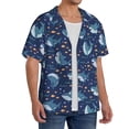 thumbnail image 4 of Wukai Party Shark Cut Men's Casual Short-Sleeve Button Down Shirt - Lightweight Summer Dress Shirt for Daily Wear-Large, 4 of 7