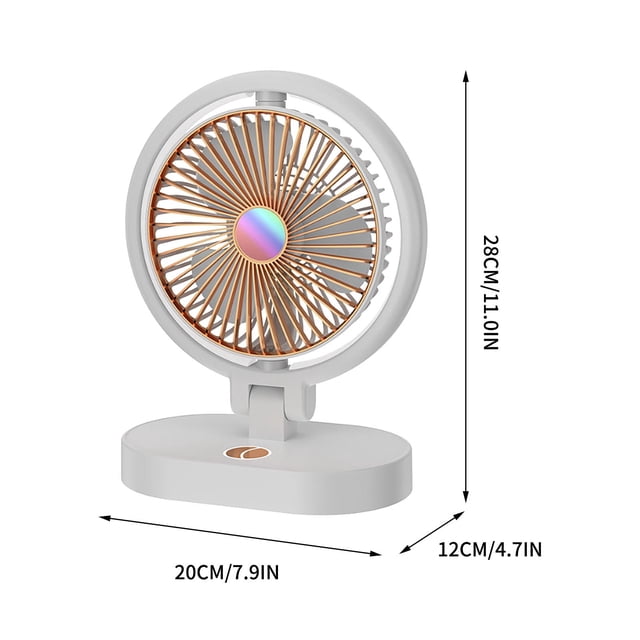 Pompotops 2023usb Rechargeable Night Light Small Fan Portable Mini Desktop Electric Fan Silent Cycle Electric Fan Clearance