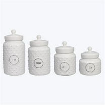 Youngs 21930 Cottage Core Ceramic Canister - 4 Piece