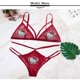 thumbnail image 1 of Conjunto de ropa interior de encaje con pegatina bordada de Hello Kitty para mujer, traje de Bikini, sujetador, bragas, dibujos animados, Melody Kuromi, moda, 2 piezas, 1 of 4
