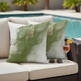thumbnail image 2 of Outdoor Pillow Cover Abstract Ombre Sage Green Marble Set of 2 Waterproof Throw Pillowcases White Modern Art Decorative Patio Furniture Pillows for Couch Garden Indoor & Outdoor Use, 2 of 9
