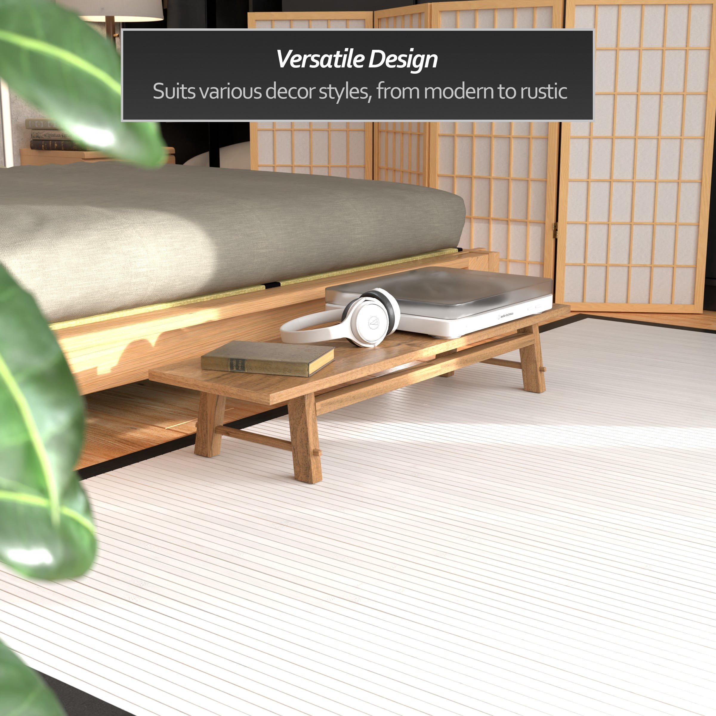 Bamboo Rug - White - 5' x 8'