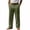 Army Green_001, variant on Domuza Linen Pants for Men Trendy Casual Straight Leg Pleated Pleated Slacks Spring Summer Lightweight Loose Fit Beach Pants with Pockets Army Green L