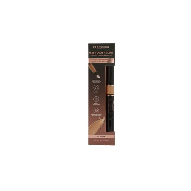 Profusion Cosmetics — West Coast Glow Radiant Liquid Bronzer — La Jolla — 1 Piece — 0.007 fl. oz. (Ok for Teens and up)